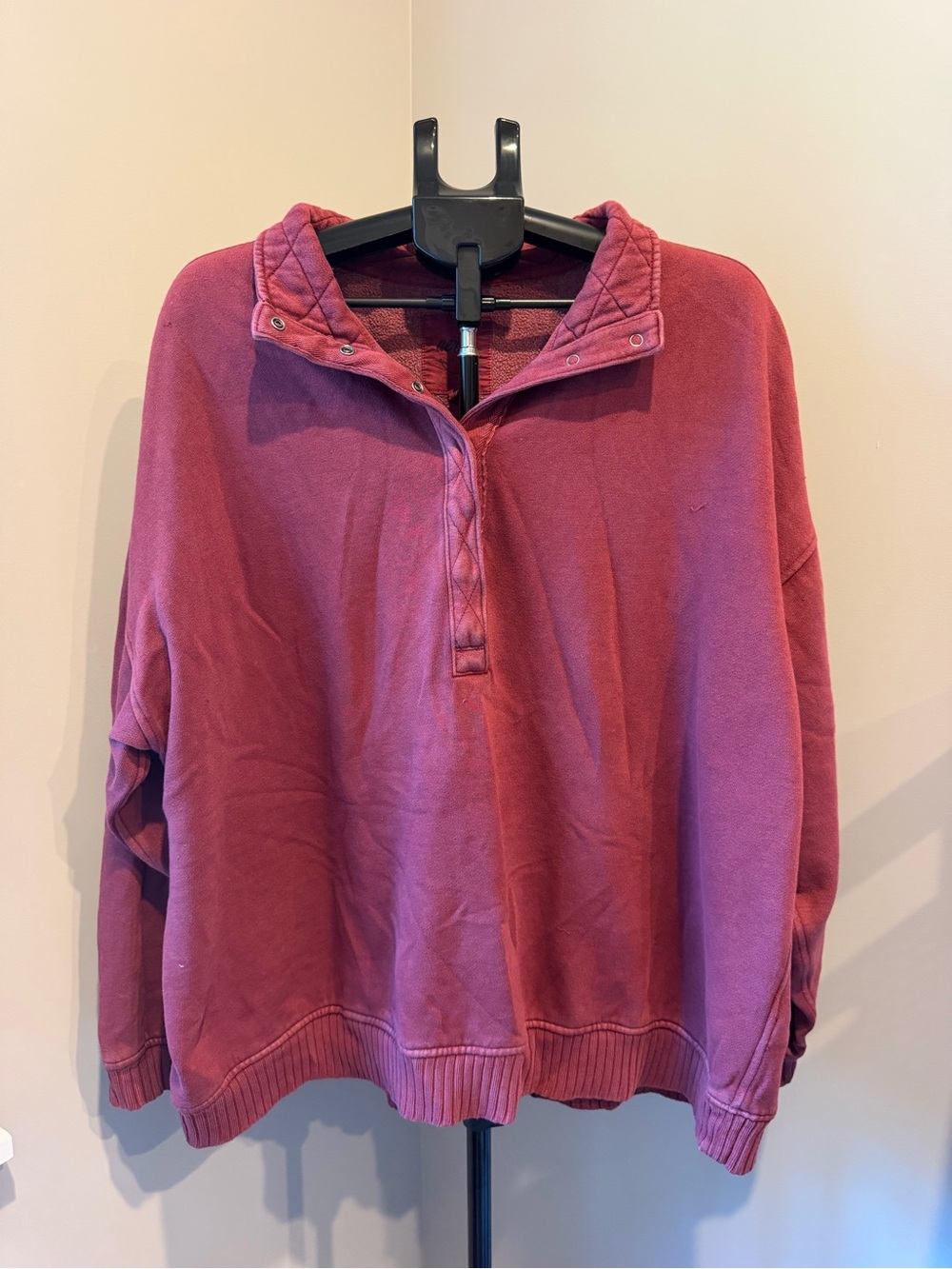 Aerie Women's Quarter-Snap Pullover Sweatshirt - Rose